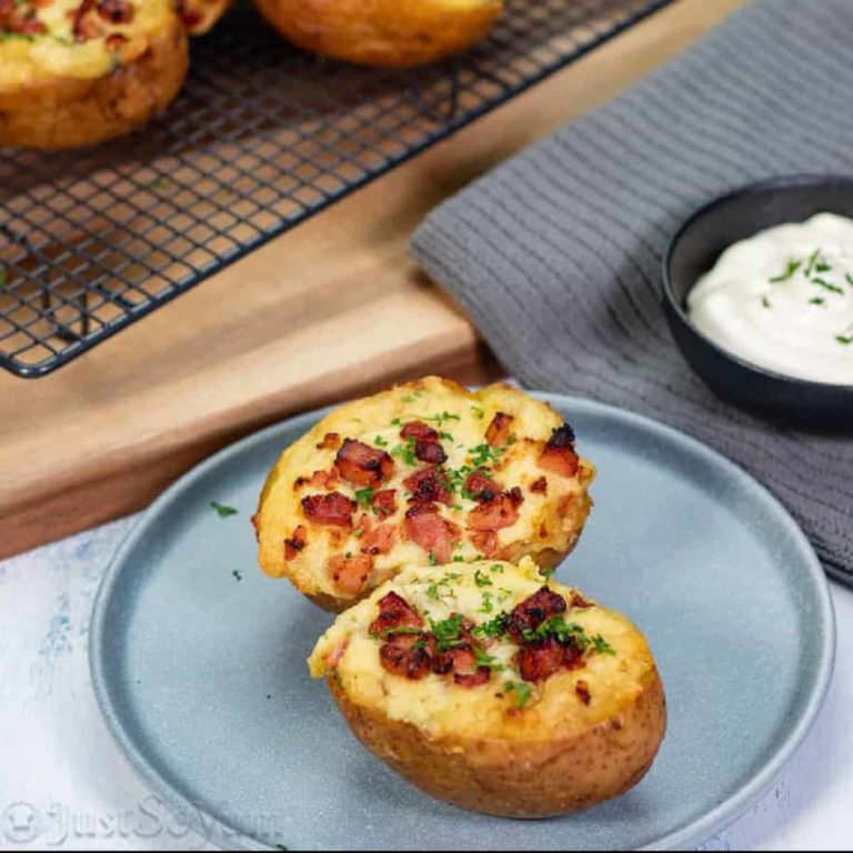 Weber Q Twice-Baked Potatoes with Cheese and Bacon