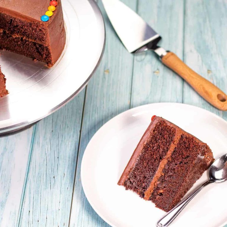 Two-Layered Moist Chocolate Cake With Coffee