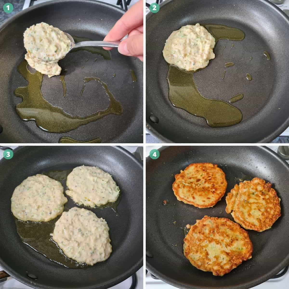 cooking-the-fritters-for-cheesy-broccoli-and-cauliflower-fritters
