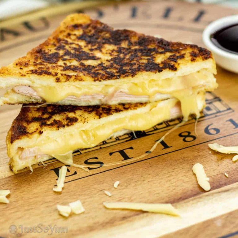Cheesy Monte Cristo Sandwich With Maple Syrup