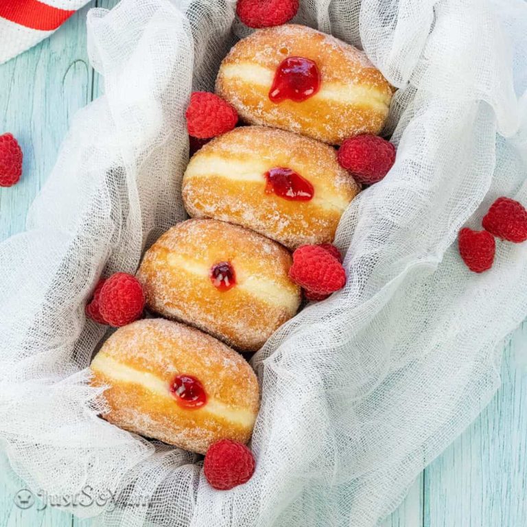 Super Soft Raspberry Jam Doughnuts