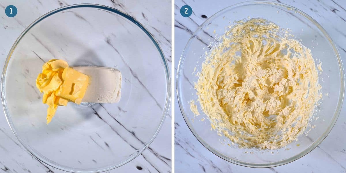 creaming-the-butter-and-cream-cheese-together-for-cream-cheese-frosting