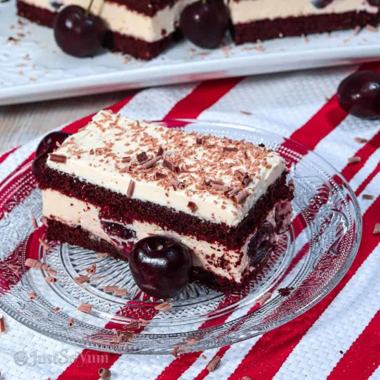 Divine Black Forest Slice With A Cheesecake Filling