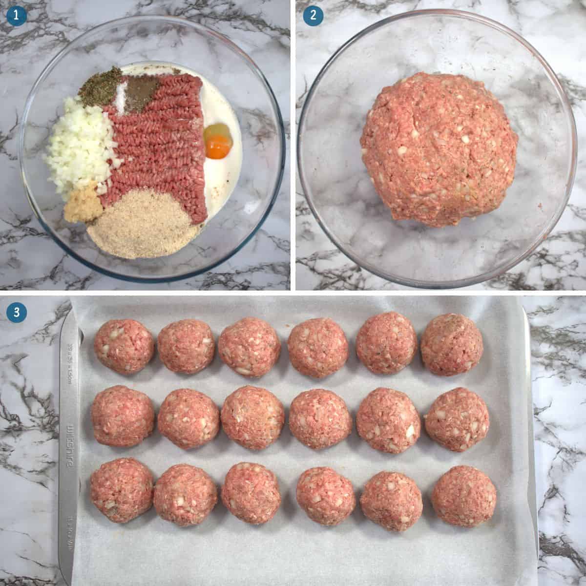 Meatballs and Gnocchi - Meatball Preparation