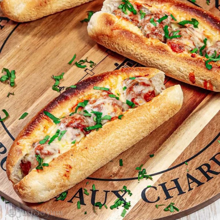 Grilled Cheesy Meatball Sub with Herbed Passata Sauce