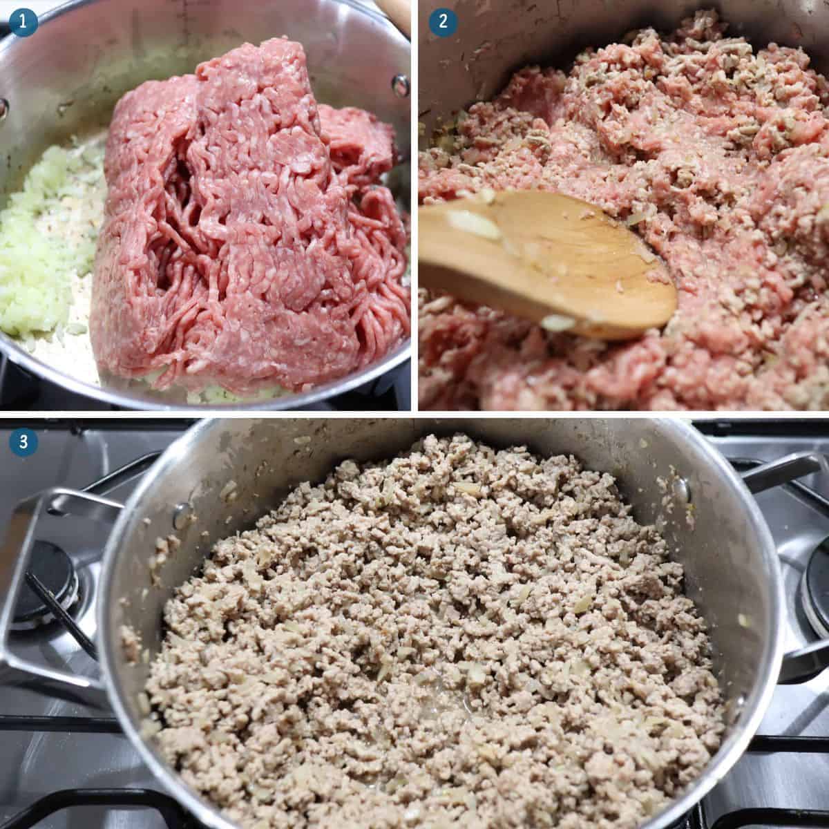 cooking-the-meat-for-spaghetti-bolognese-sauce-with-blackberry-jam