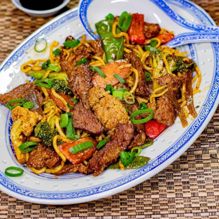 Chinese-Style Beef in Black Bean Sauce with Noodles