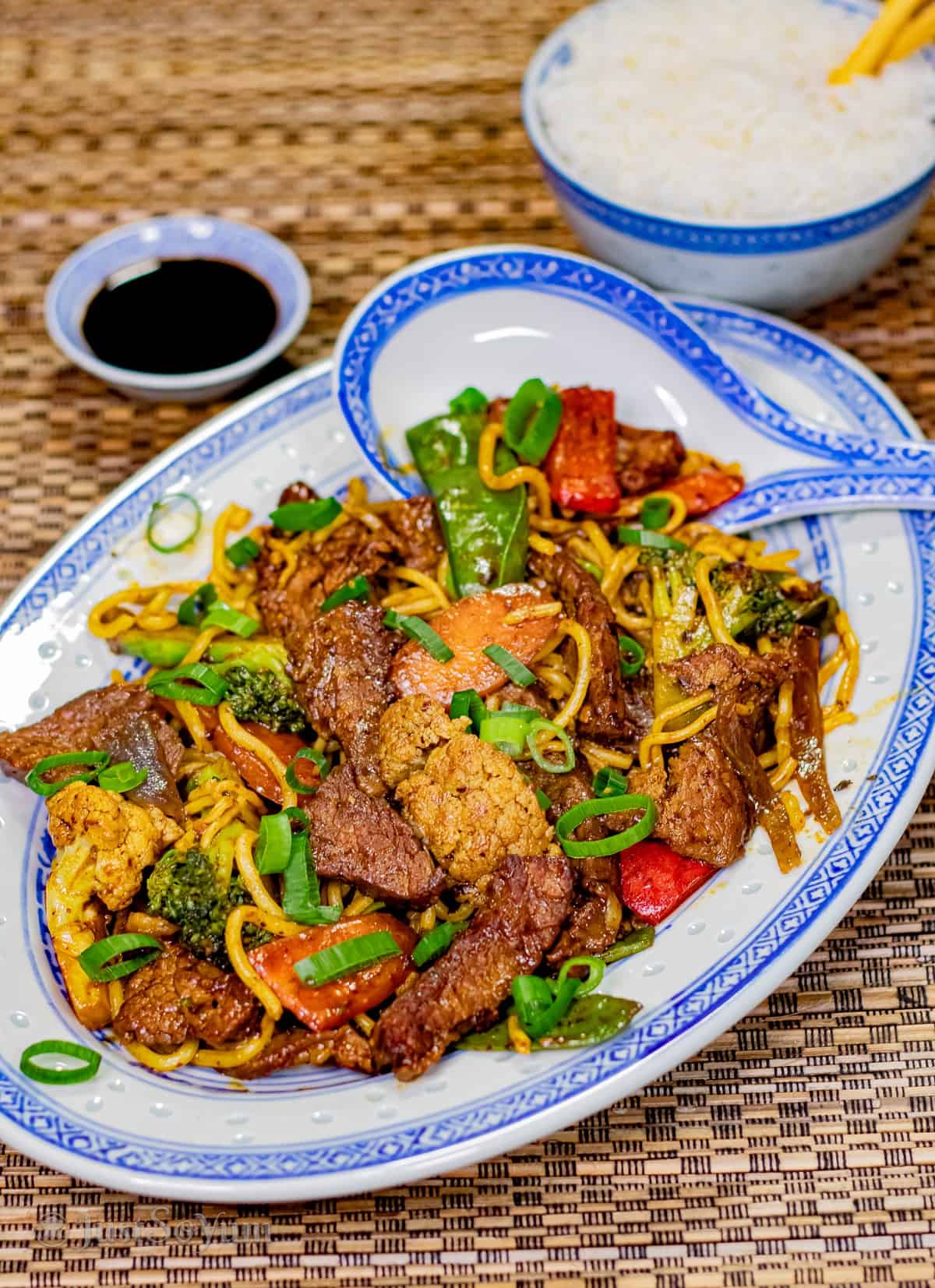 Beef in Black Bean Sauce with Noodles