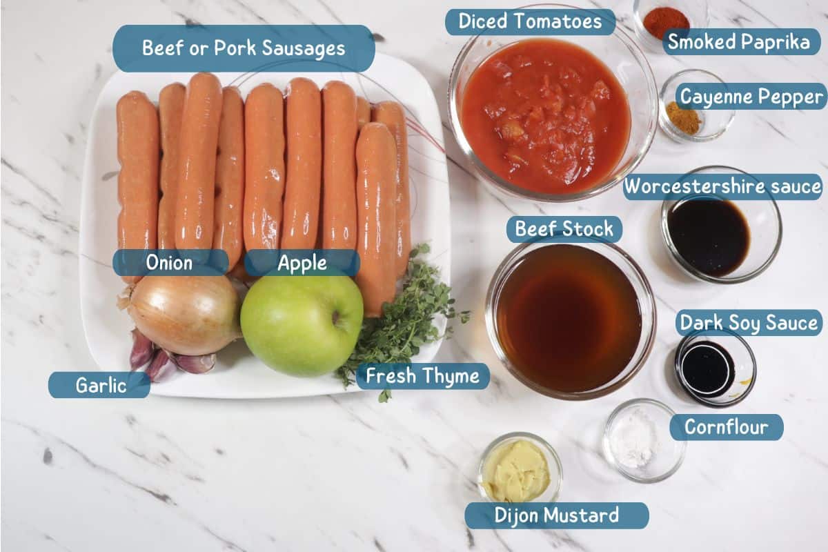 Ingredient List for Weber Q Devilled Sausages