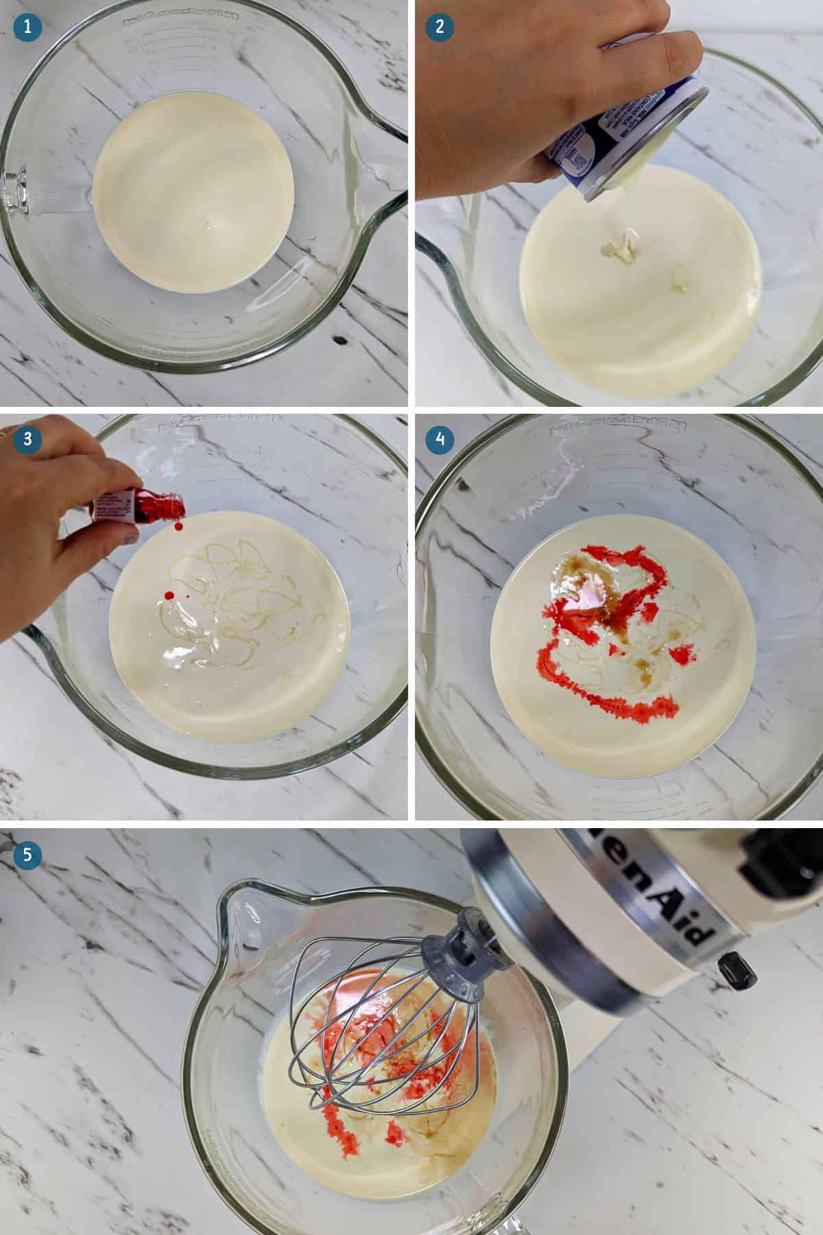 adding-the-ingredients-for-the-raspberry-ice-cream-into-the-mixing-bowl