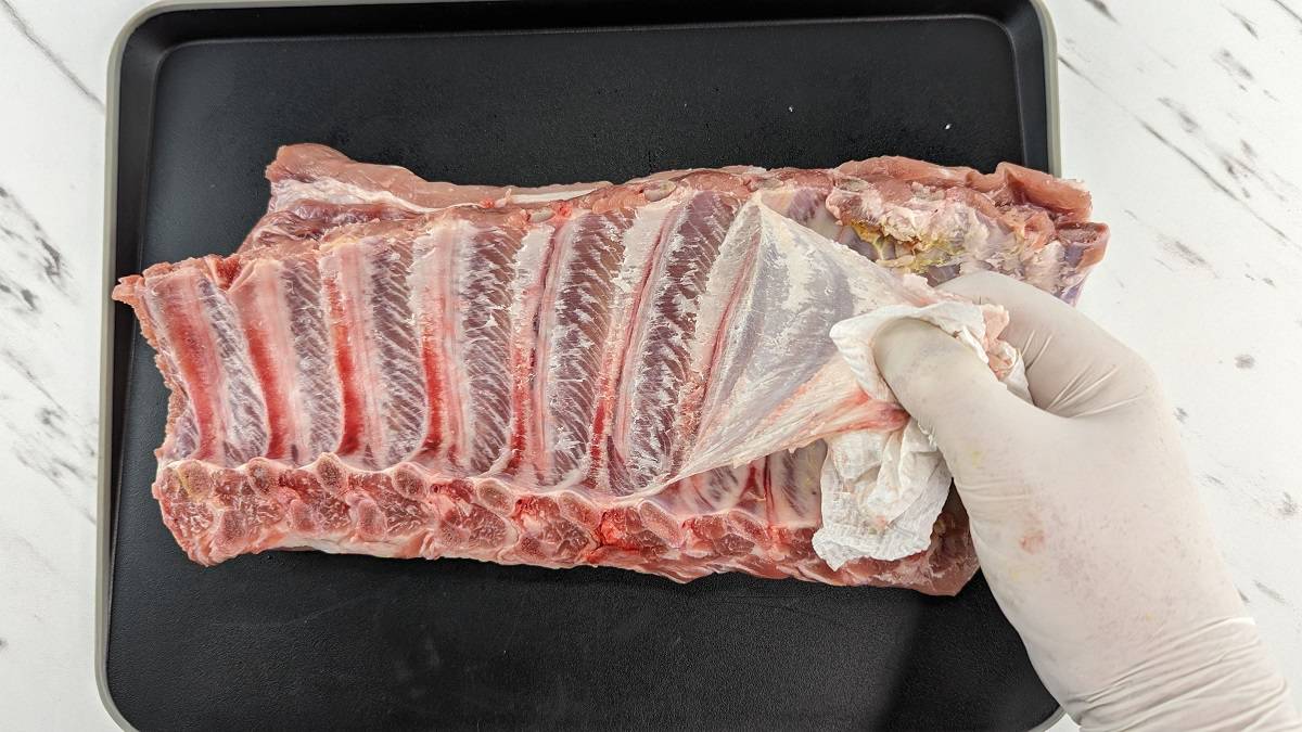 Membrane Removal for Smoked Weber Q Baby Back Ribs